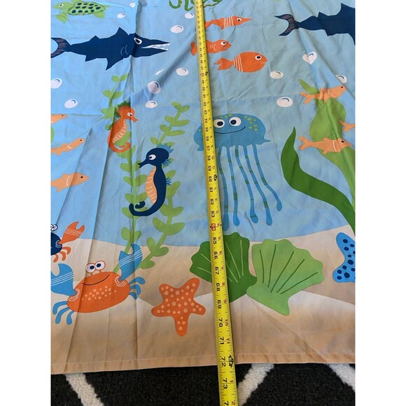 Jumping Beans Ocean Sea Creatures Kids Shower Curtain Whale Shark Octopus - Picture 3 of 7